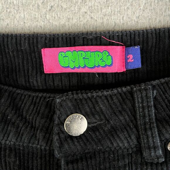 Empyre Corduroy Pants Womens 2 Black High Rise Tori Skater 26 X 30 Streetwear - Picture 5 of 12